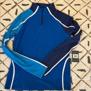 G/FORE Blue and Navy Long Sleeve Top